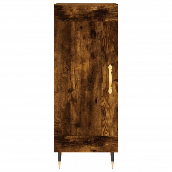 Buffet haut Chêne fumé 34,5x34x180 cm Bois d'ingénierie