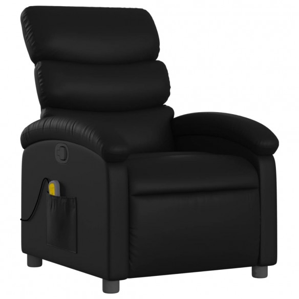 Fauteuil de massage inclinable Noir Similicuir