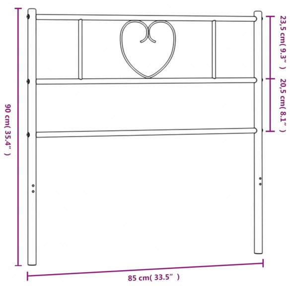 Tête de lit métal blanc 80 cm