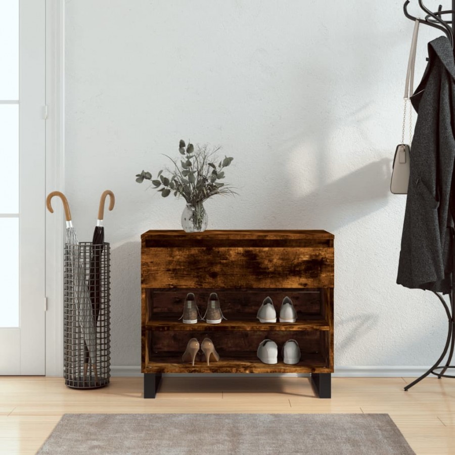 Armoire à chaussures Chêne fumé 70x36x60 cm Bois d'ingénierie