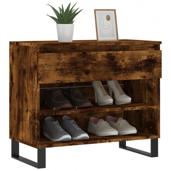 Armoire à chaussures Chêne fumé 70x36x60 cm Bois d'ingénierie