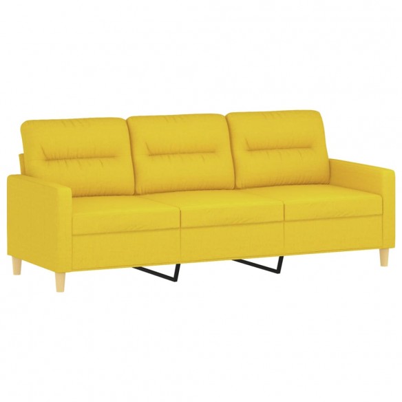 Canapé à 3 places Jaune clair 180 cm Tissu