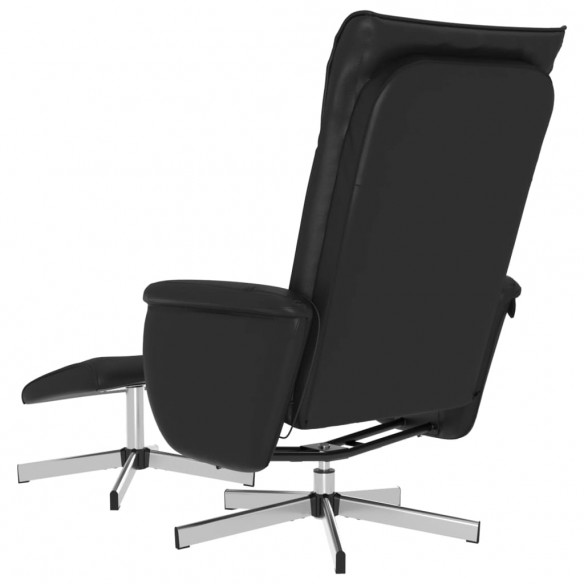 Fauteuil inclinable de massage avec repose-pied noir similicuir