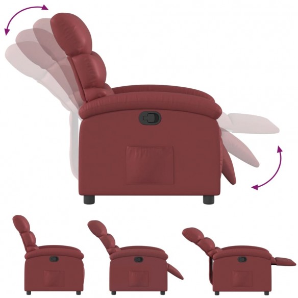 Fauteuil inclinable Rouge bordeaux Similicuir