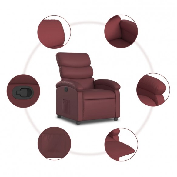 Fauteuil inclinable Rouge bordeaux Similicuir