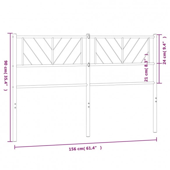 Tête de lit métal noir 150 cm