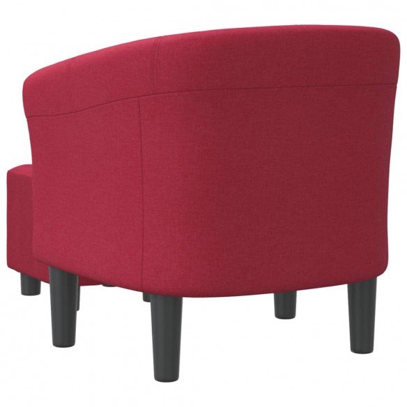 Fauteuil cabriolet avec repose-pied rouge bordeaux tissu