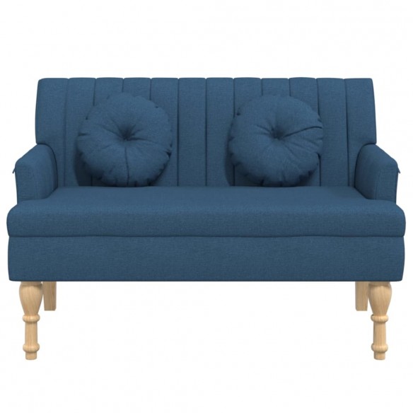 Banc avec coussins bleu 113x64,5x75,5 cm tissu