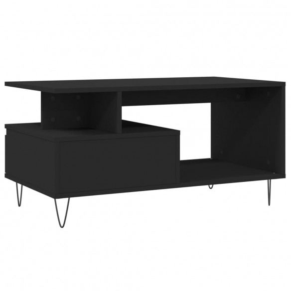 Table basse Noir 90x49x45 cm Bois d'ingénierie
