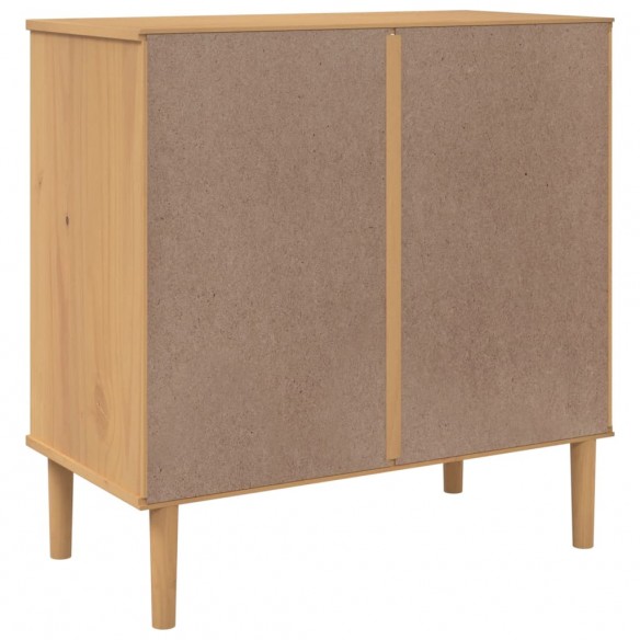 Buffet SENJA aspect rotin marron 80x40x80 cm bois massif de pin