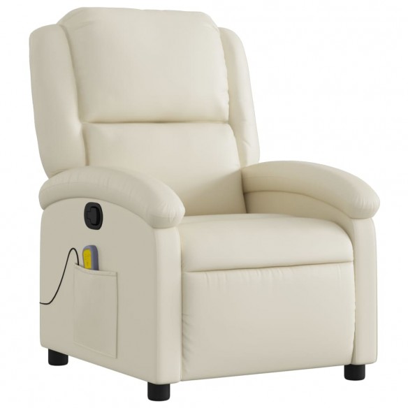 Fauteuil inclinable de massage Crème Similicuir