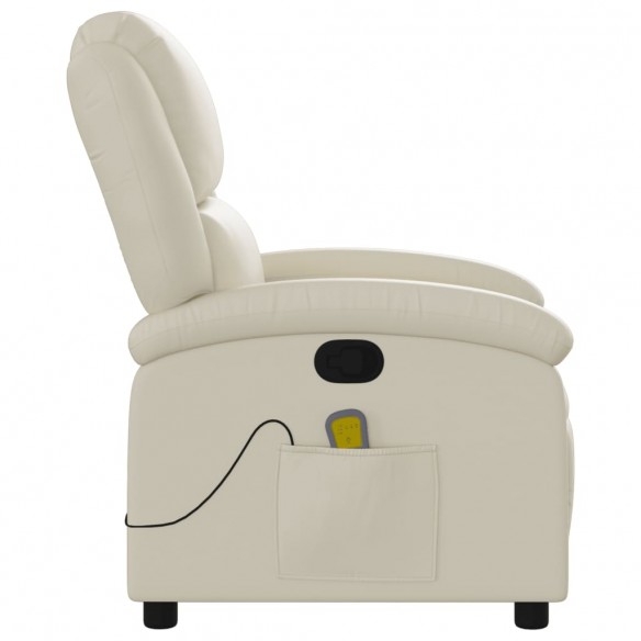 Fauteuil inclinable de massage Crème Similicuir