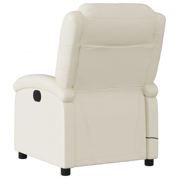 Fauteuil inclinable de massage Crème Similicuir