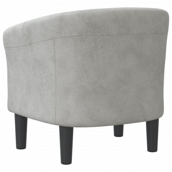 Fauteuil cabriolet gris clair velours