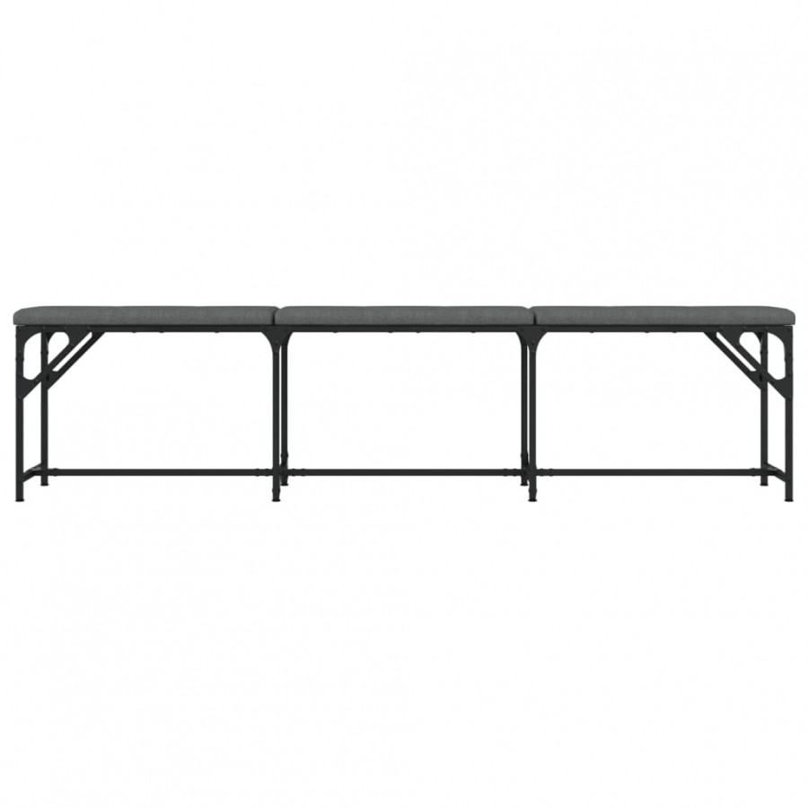 Banc à manger gris foncé 186x32x45 cm acier et tissu