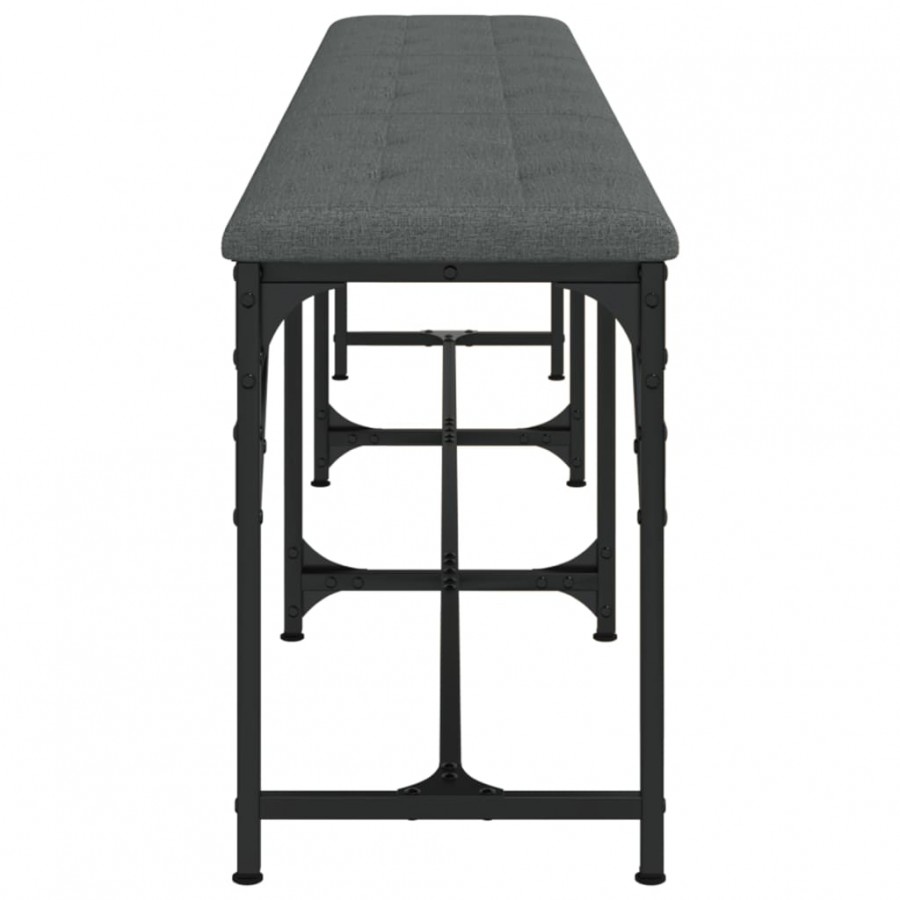 Banc à manger gris foncé 186x32x45 cm acier et tissu