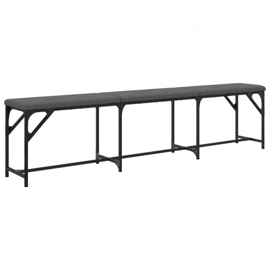 Banc à manger gris foncé 186x32x45 cm acier et tissu