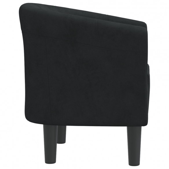 Fauteuil cabriolet noir velours