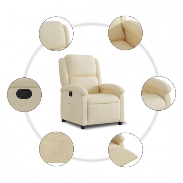 Fauteuil inclinable Crème Tissu