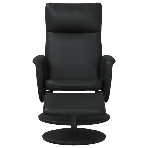 Fauteuil inclinable avec repose-pied noir similicuir