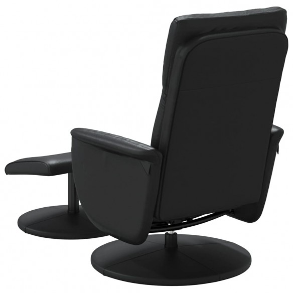 Fauteuil inclinable avec repose-pied noir similicuir