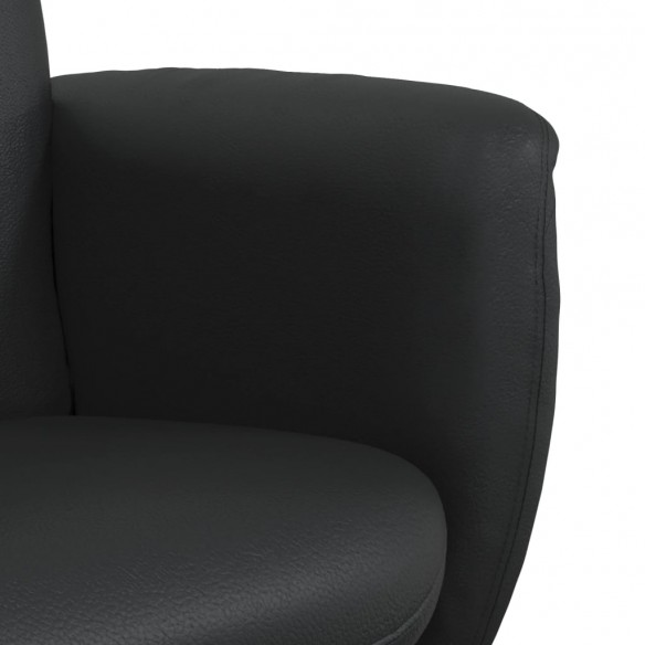 Fauteuil inclinable avec repose-pied noir similicuir