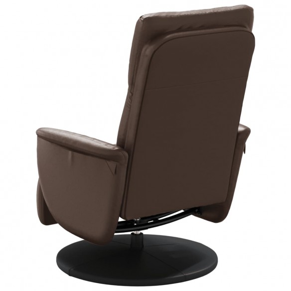 Fauteuil inclinable avec repose-pieds marron similicuir