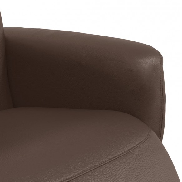 Fauteuil inclinable avec repose-pieds marron similicuir