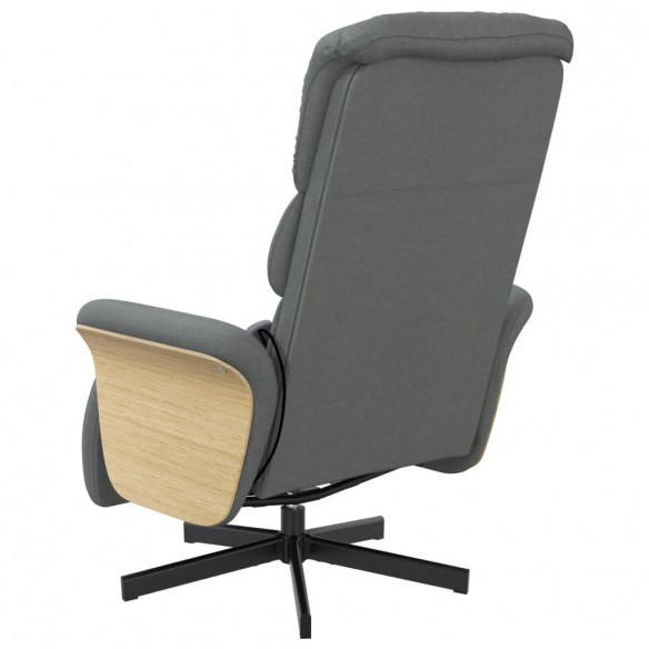 Fauteuil inclinable de massage et repose-pieds gris foncé tissu