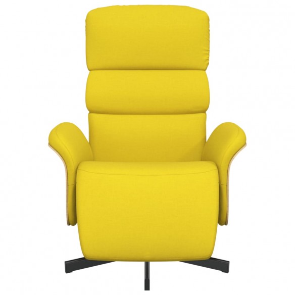 Fauteuil inclinable avec repose-pieds jaune clair tissu