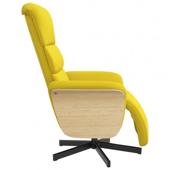 Fauteuil inclinable avec repose-pieds jaune clair tissu