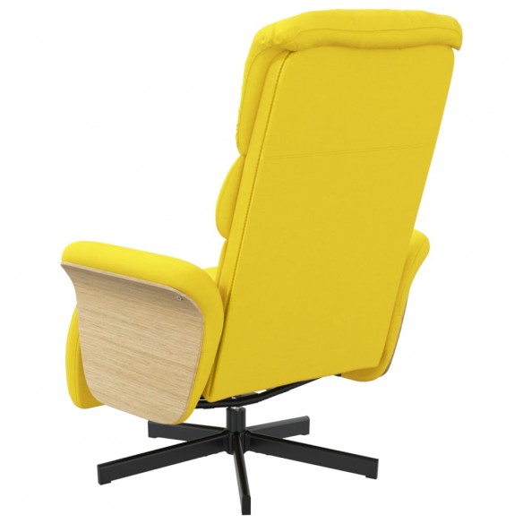 Fauteuil inclinable avec repose-pieds jaune clair tissu