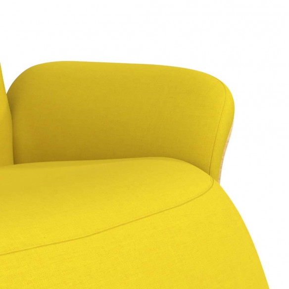 Fauteuil inclinable avec repose-pieds jaune clair tissu