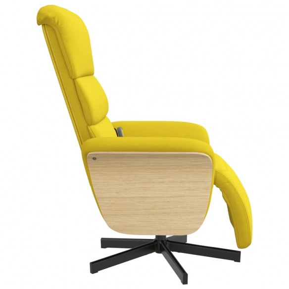 Fauteuil inclinable de massage repose-pieds jaune clair tissu