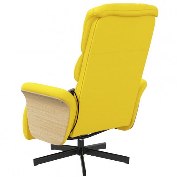 Fauteuil inclinable de massage repose-pieds jaune clair tissu