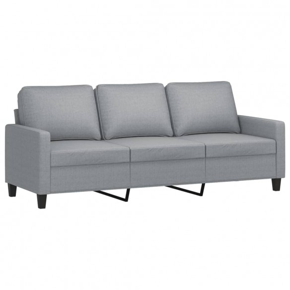 Ensemble de canapés 3 pcs avec coussins Gris clair Tissu