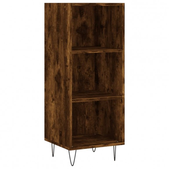 Buffet haut Chêne fumé 34,5x34x180 cm Bois d'ingénierie