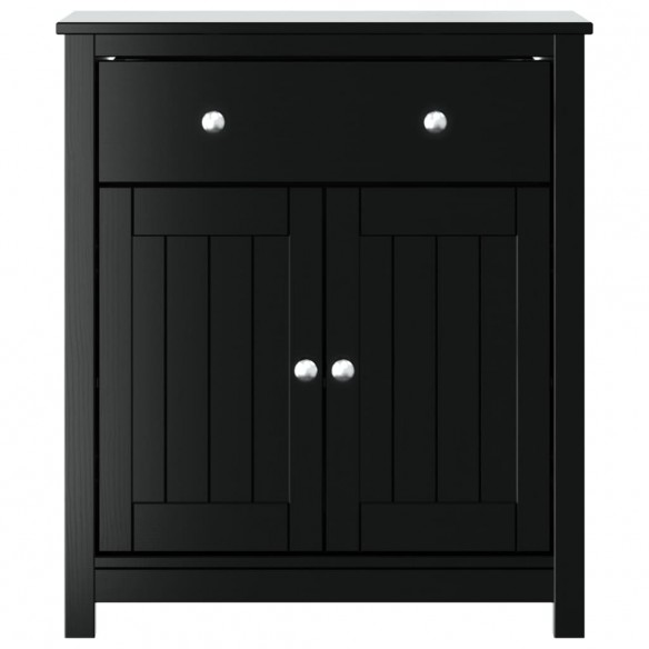 Armoire de salle de bain BERG noir 69,5x34x80 cm pin massif