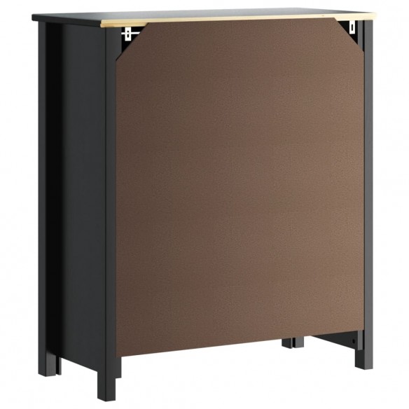 Armoire de salle de bain BERG noir 69,5x34x80 cm pin massif