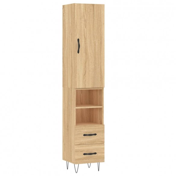 Buffet haut Chêne sonoma 34,5x34x180 cm Bois d'ingénierie