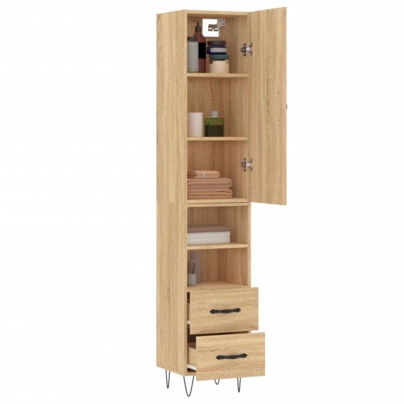 Buffet haut Chêne sonoma 34,5x34x180 cm Bois d'ingénierie