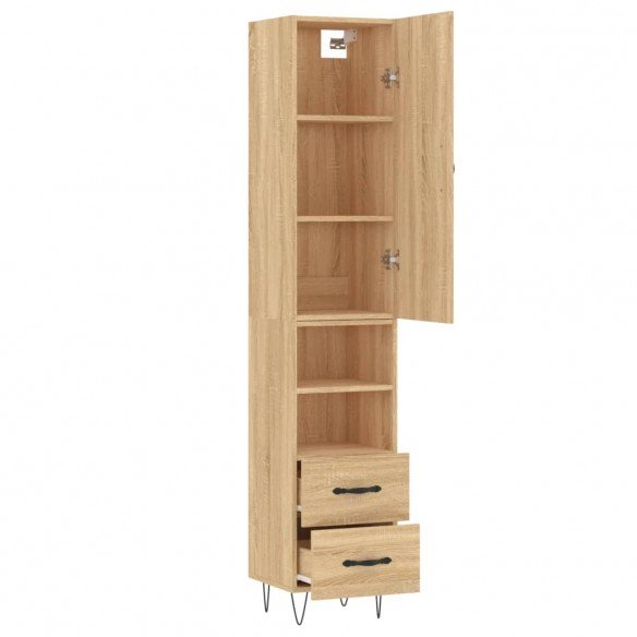 Buffet haut Chêne sonoma 34,5x34x180 cm Bois d'ingénierie