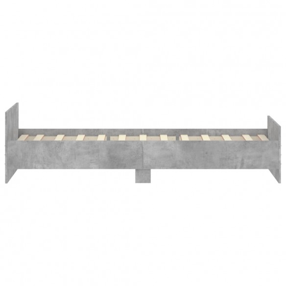 Cadre de lit gris béton 90x200 cm bois d'ingénierie