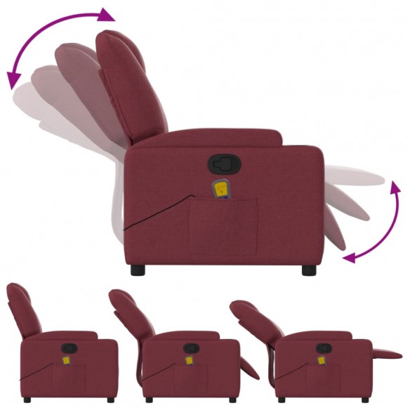 Fauteuil de massage inclinable Rouge bordeaux Tissu