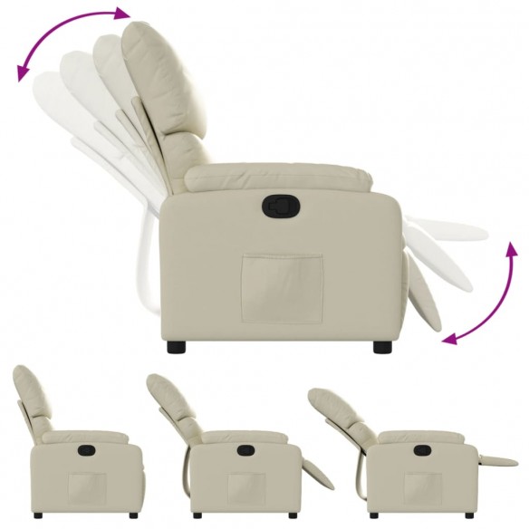 Fauteuil inclinable Crème Similicuir