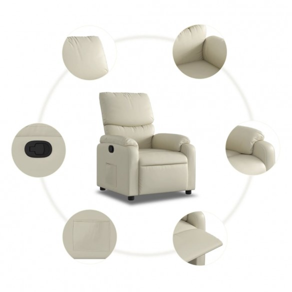 Fauteuil inclinable Crème Similicuir