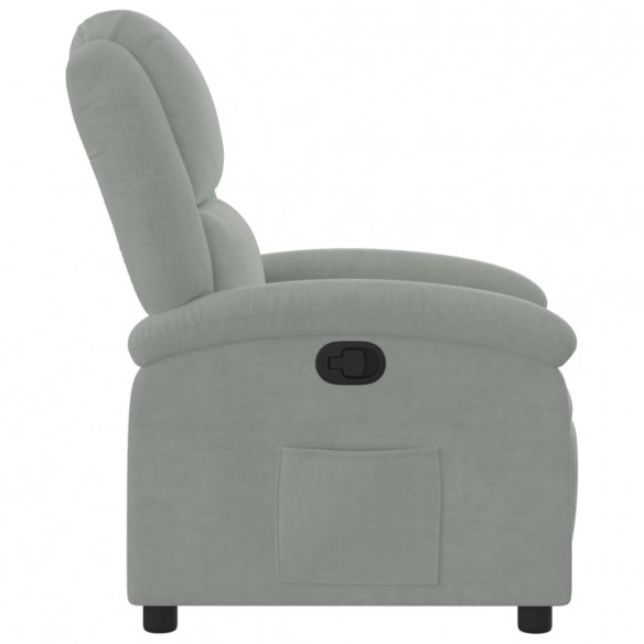 Fauteuil inclinable gris clair velours