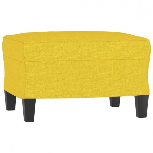 Canapé à 3 places avec repose-pieds Jaune clair 180 cm Tissu