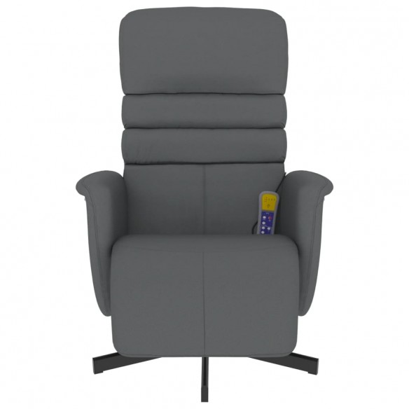 Fauteuil inclinable de massage repose-pieds gris similicuir