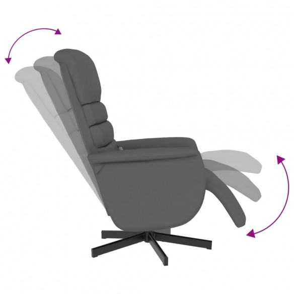 Fauteuil inclinable de massage repose-pieds gris similicuir